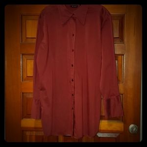 Long Sleeve Buttoned Tunic Length Shirt